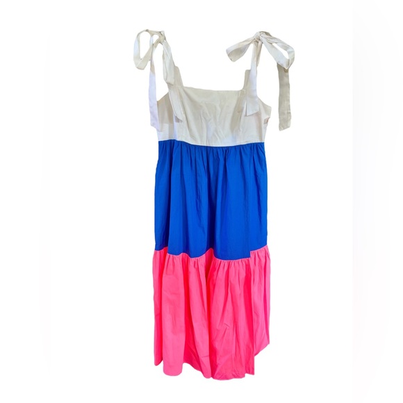 🌻NEW Lilly Pulitzer Anlee Colorblock Tiered Cotton Midi Dress - Picture 6 of 8